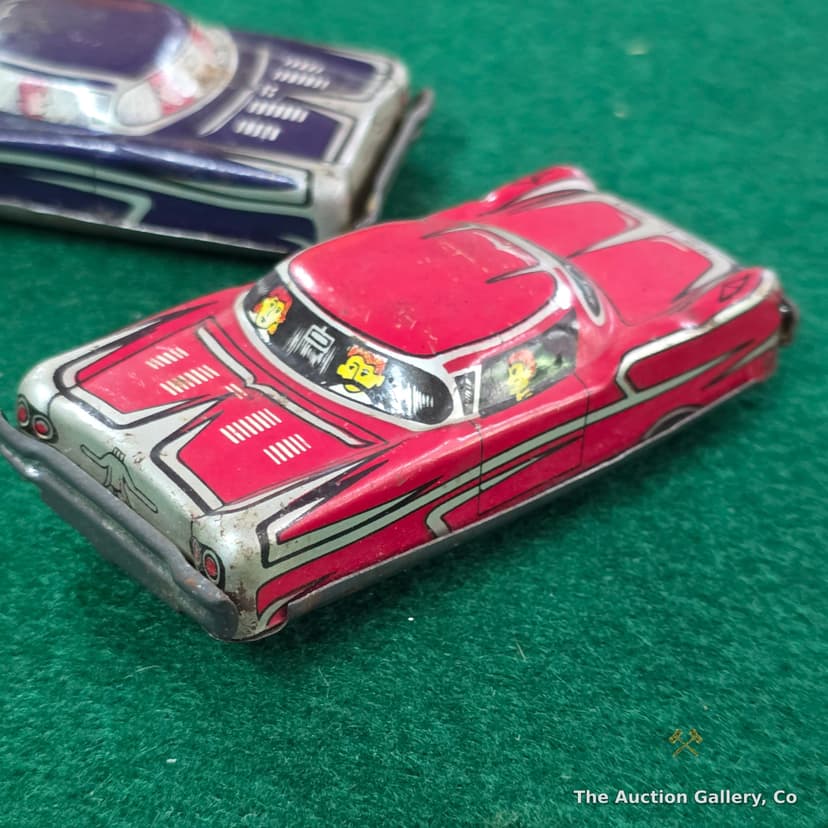 Vintage Made in Japan Tin Litho Toy Cars, Pair β photo 2