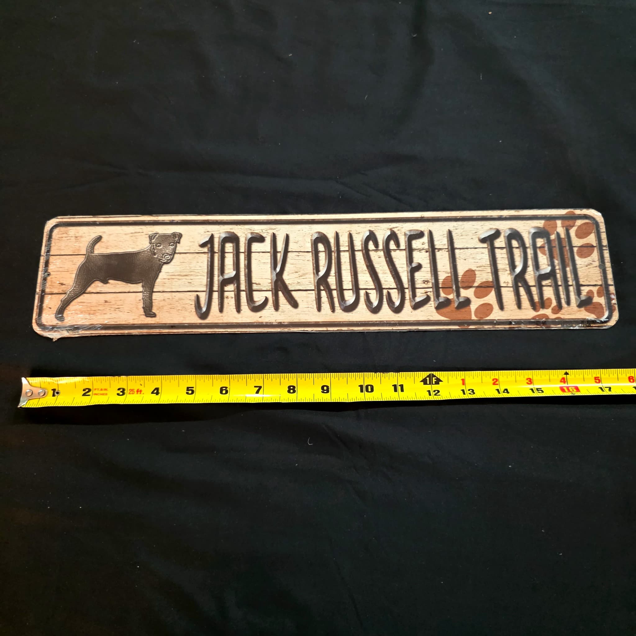 Jack Russell Trail Metal Street Sign, 18"