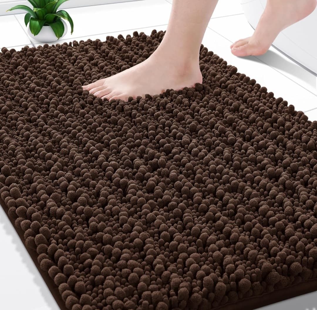 Chenille Bath Mat (32x20) - Absorbent - Plush - Non Slip