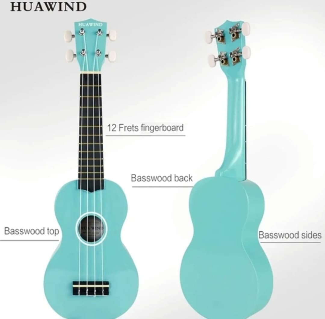 Huawind Wooden Ukulele (Light Blue) Full Size