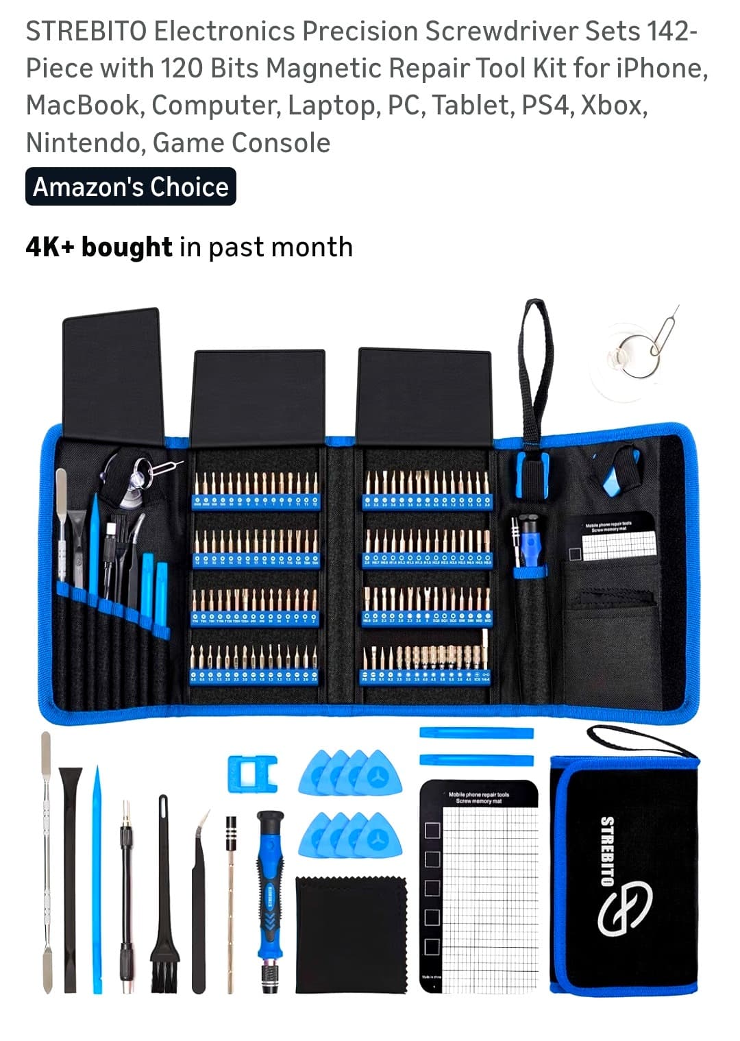 Strebito 142-Piece Electronics Precision Screwdriver & Repair Kit