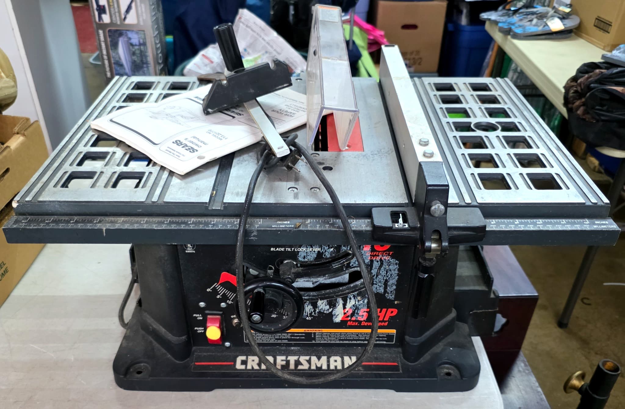 Craftsman 10-Inch Benchtop Table Saw, 2.5 HP