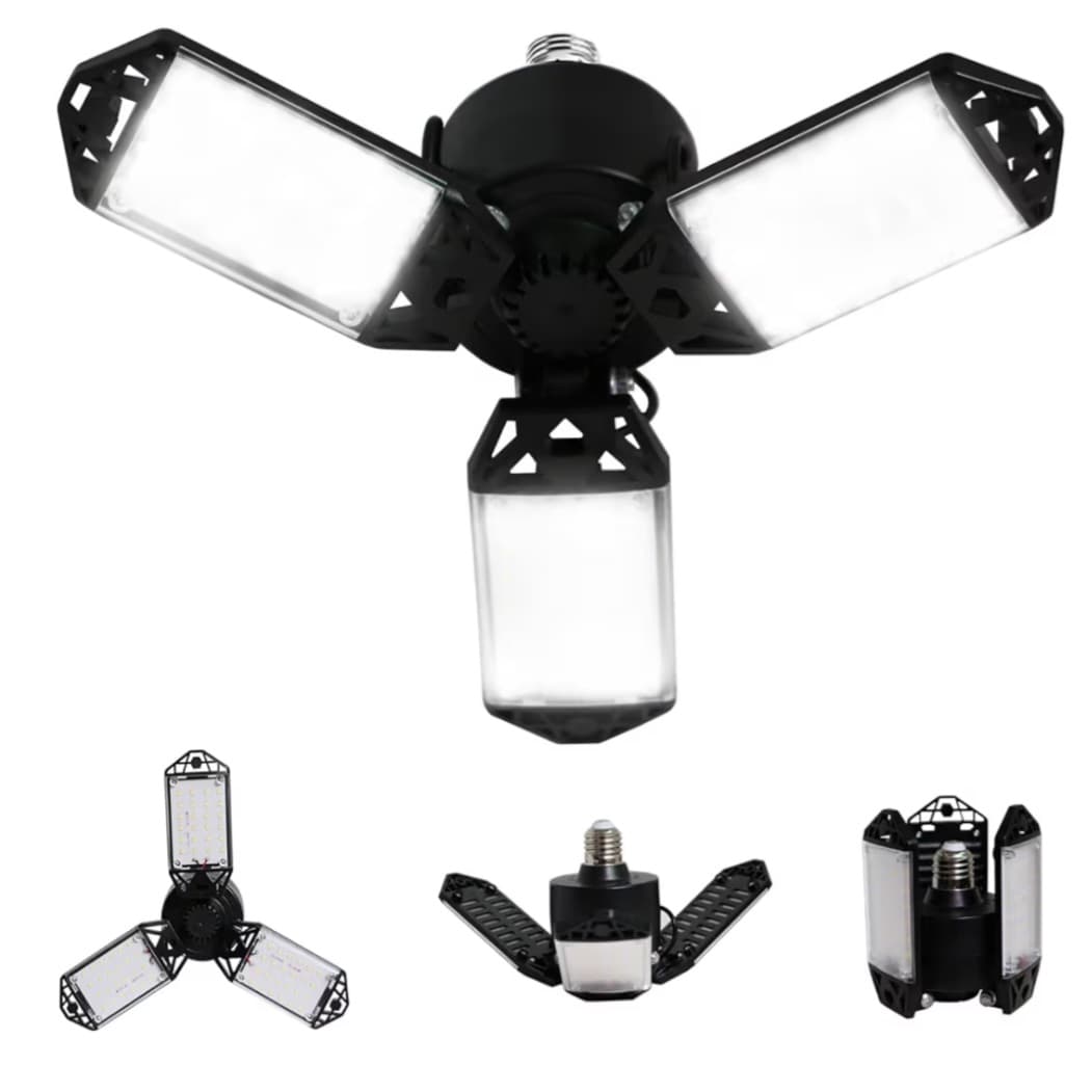 LED Garage Light, 80W 8000 Lumen Ceiling Lights with 3 Adjustable Panels, 6500K Daylight