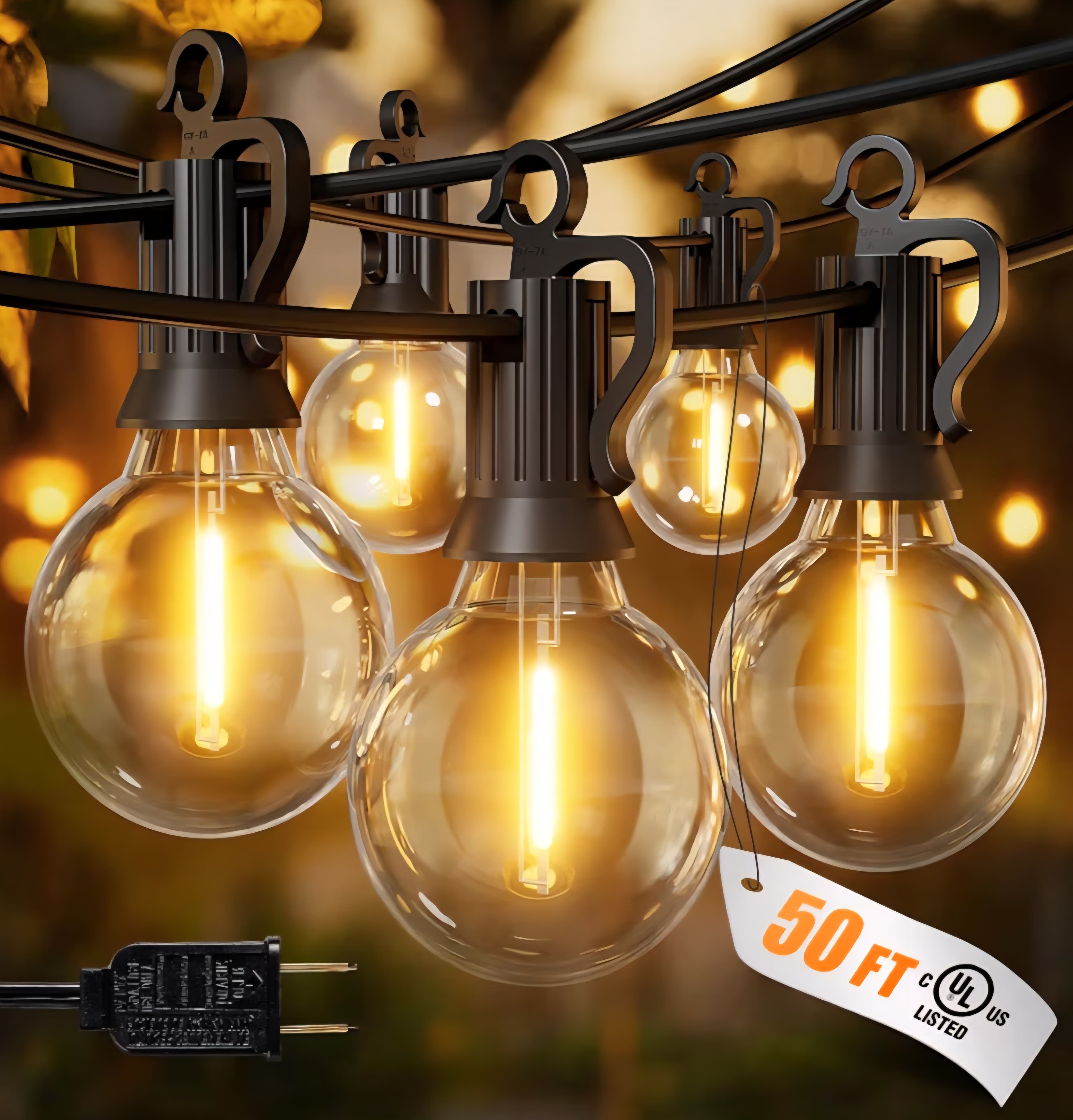 Brightown Patio String Lights - 50 Foot