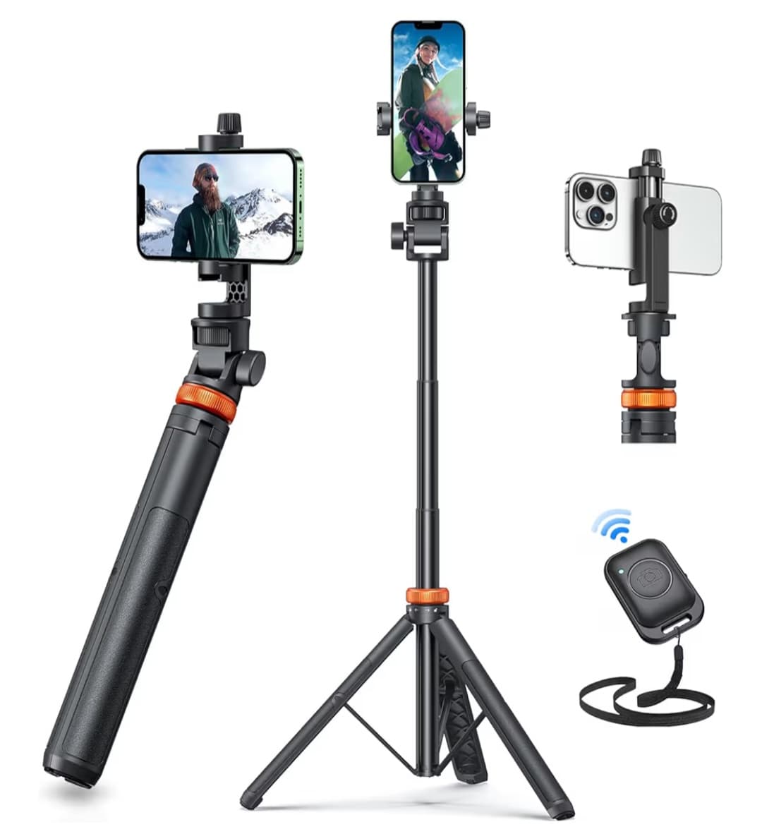 62" Phone Tripod with Remote - Selfie Stick (Iphone & Android)