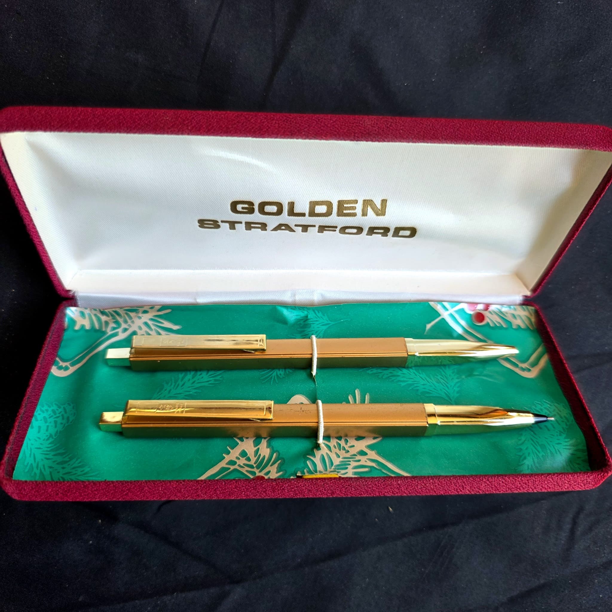 Vintage Golden Stratford Pen and Pencil Set, Unused