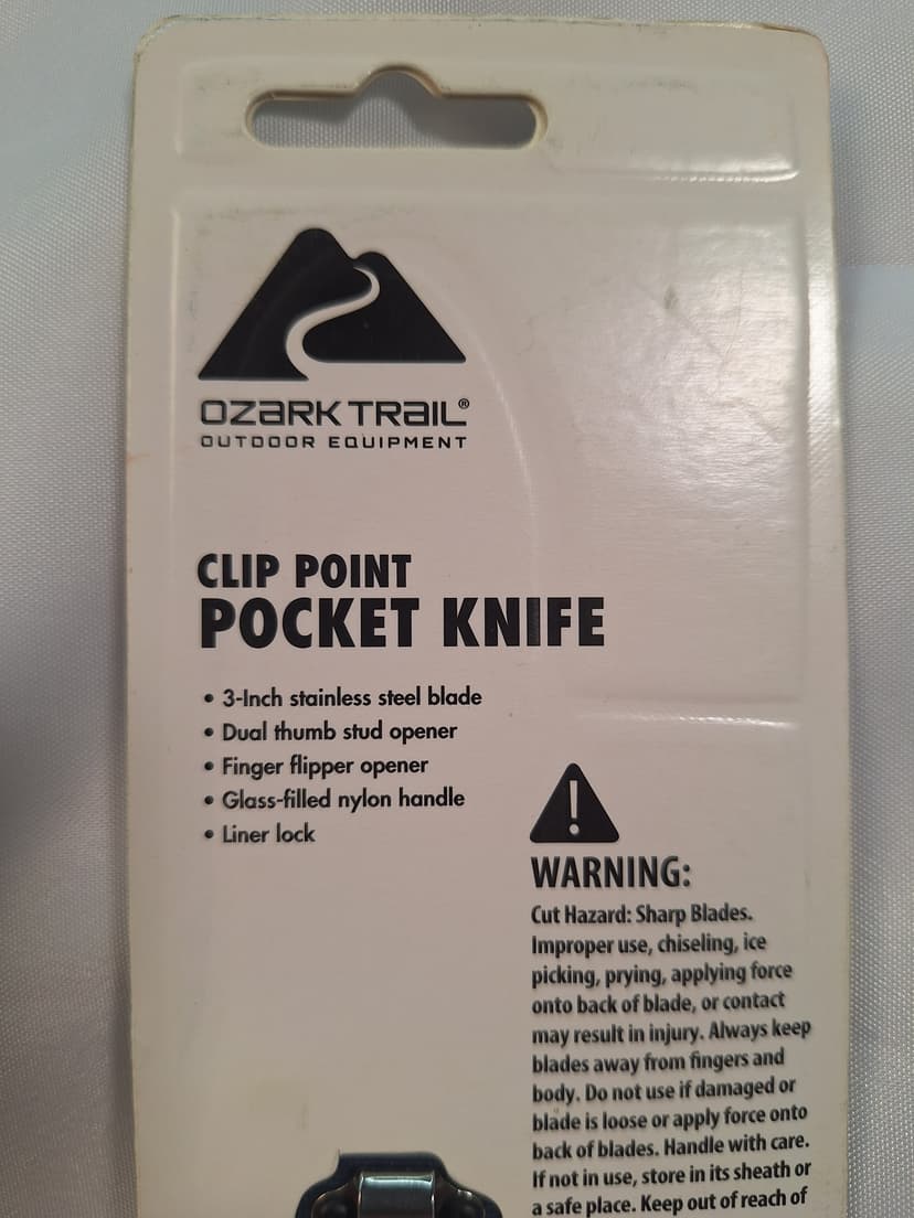 Ozark Trail Clip Point Folding Pocket Knife, New in Package β photo 2