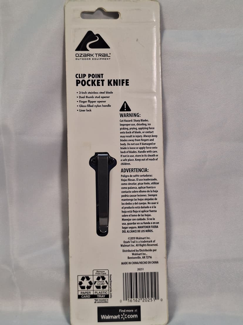 Ozark Trail Clip Point Folding Pocket Knife, New in Package β photo 3