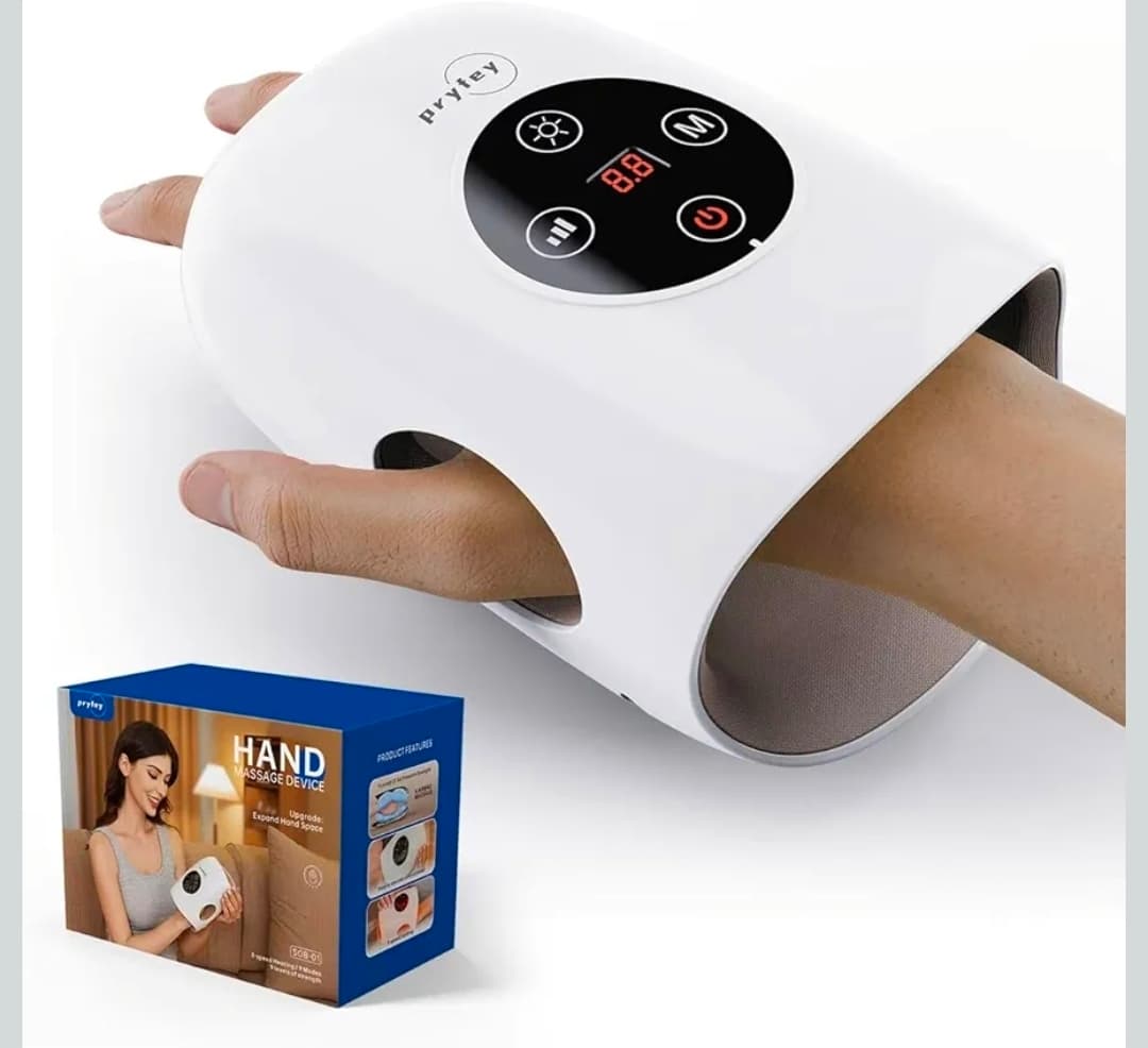 Hand Massager with Heat and Compression, Cordless Hand Massage for Arthritis Carpal Tunnel Relief, Finger Wrist Relaxation, 9 Modes 9 Intensities, Birthday Gifts for Women Mom, White