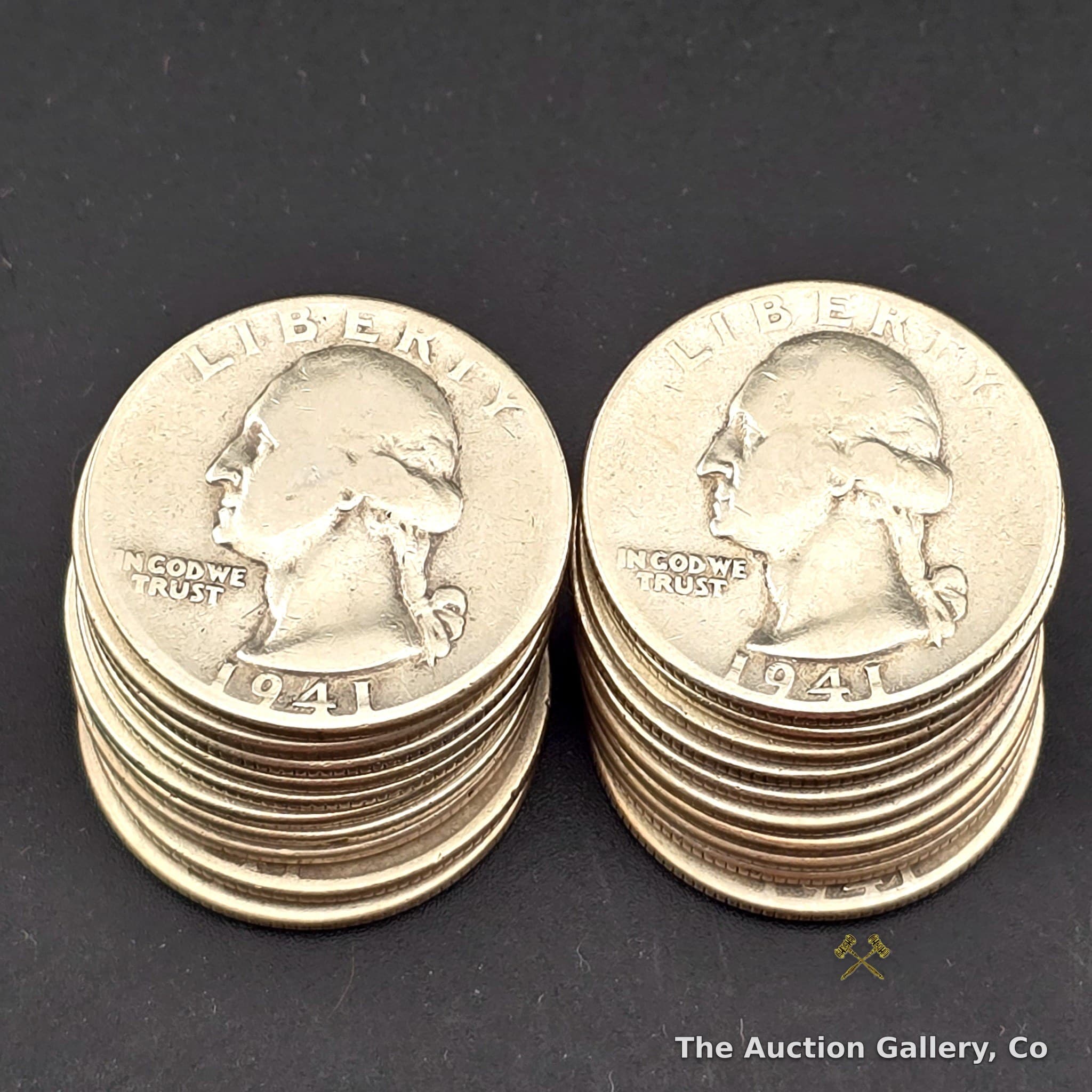 1941-P Washington Silver Quarters, Half Roll of 20