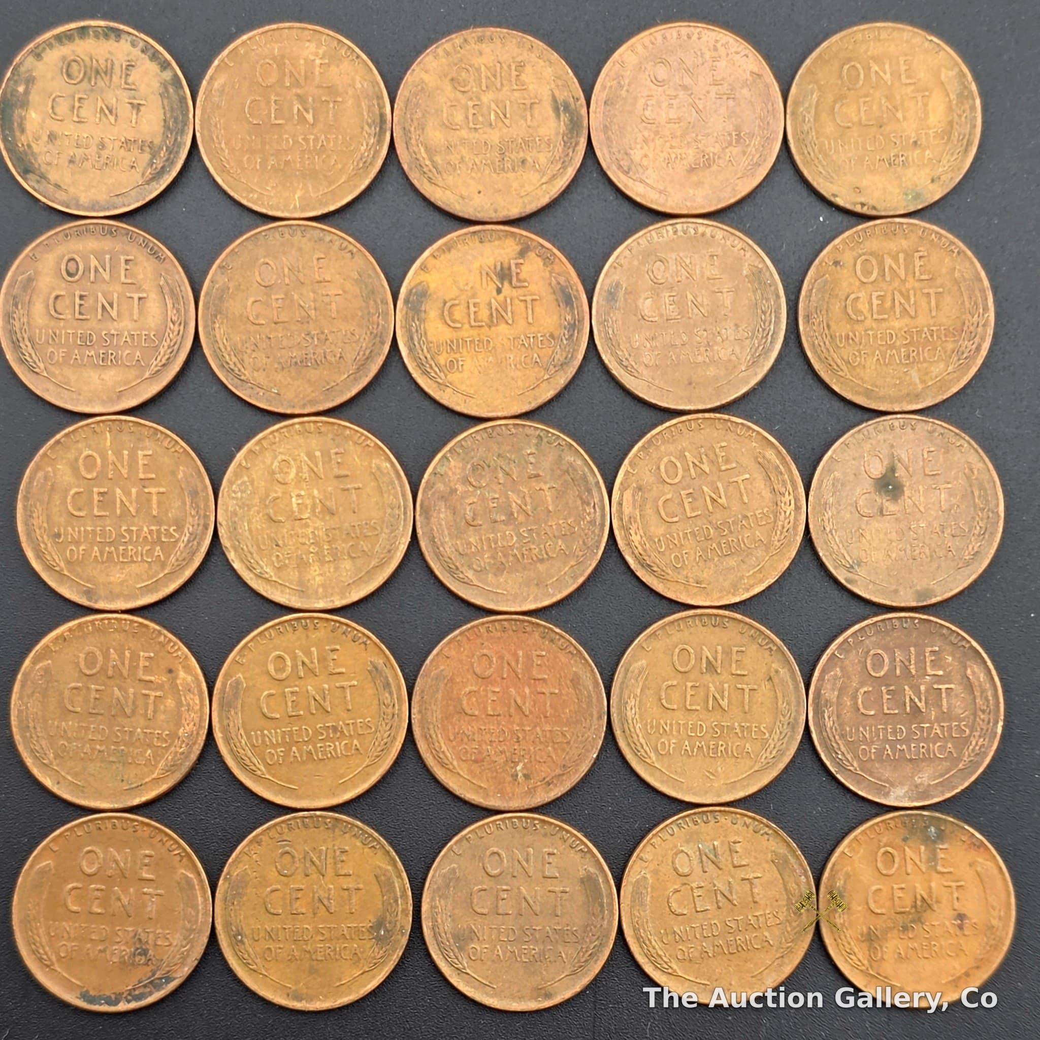 Lincoln Wheat Cents, Lot of 25 โ Mixed 1940sโ1950s Dates