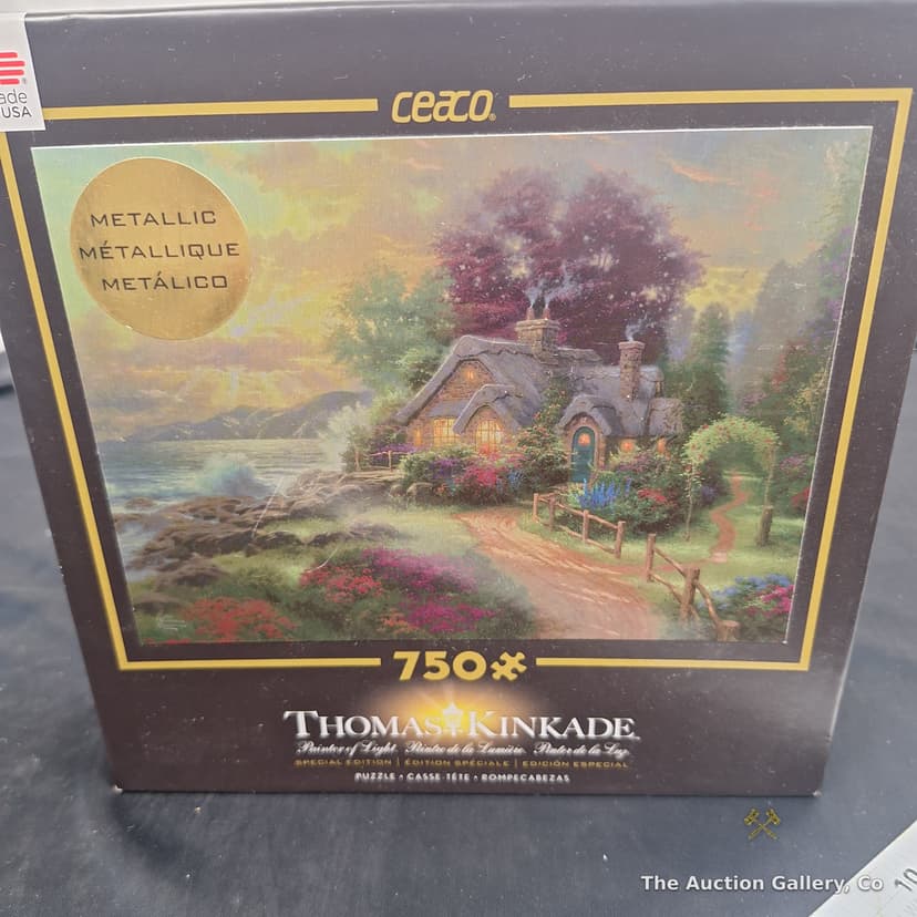 Mixed Lot: Kinkade Puzzle, Ertl Airplane, Card Shuffler โ photo 3