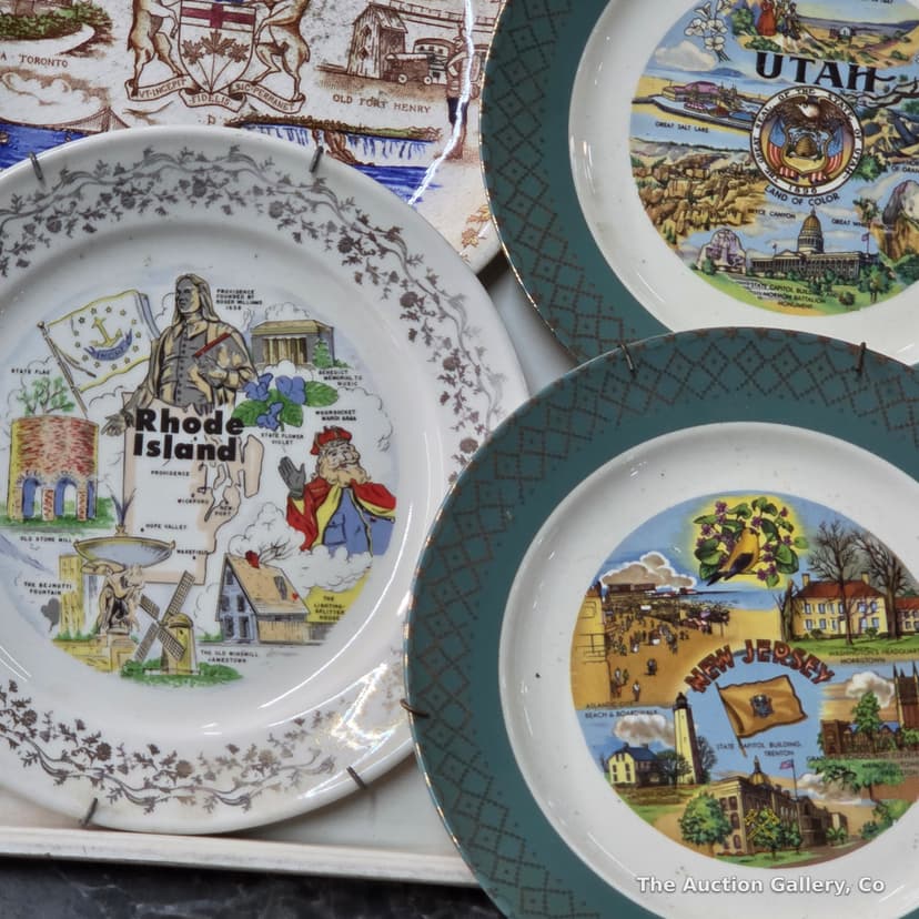 Vintage State & Travel Souvenir Collector Plates, Lot of 17 β photo 5