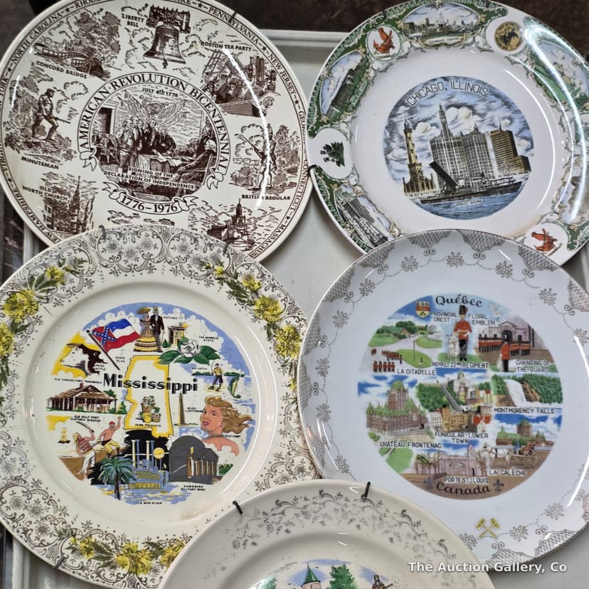 Vintage State & Travel Souvenir Collector Plates, Lot of 17 β photo 2