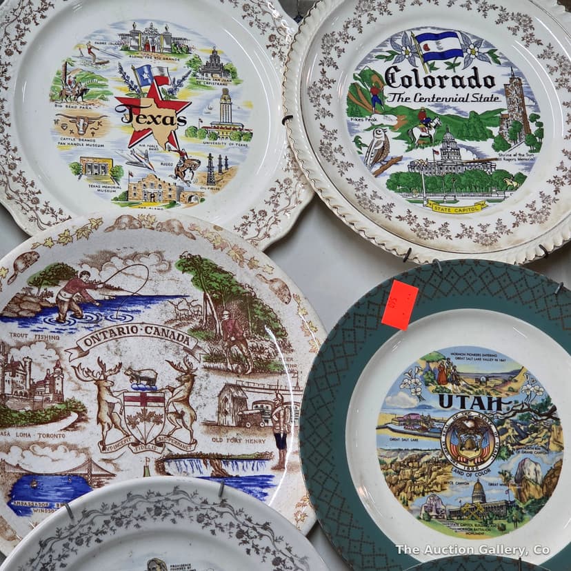Vintage State & Travel Souvenir Collector Plates, Lot of 17 β photo 4