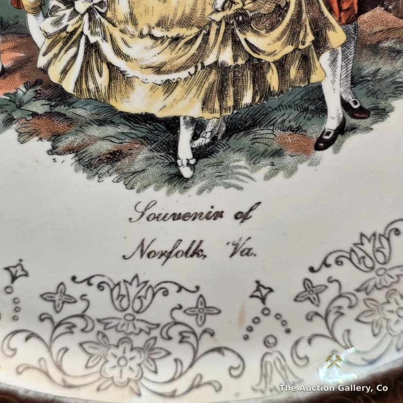 Vintage Rococo Courting Scene Plates & Bowl, Set of 3 โ photo 6