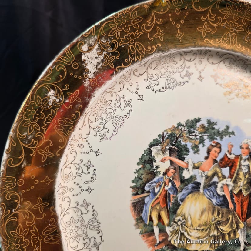 Vintage Rococo Courting Scene Plates & Bowl, Set of 3 โ photo 5