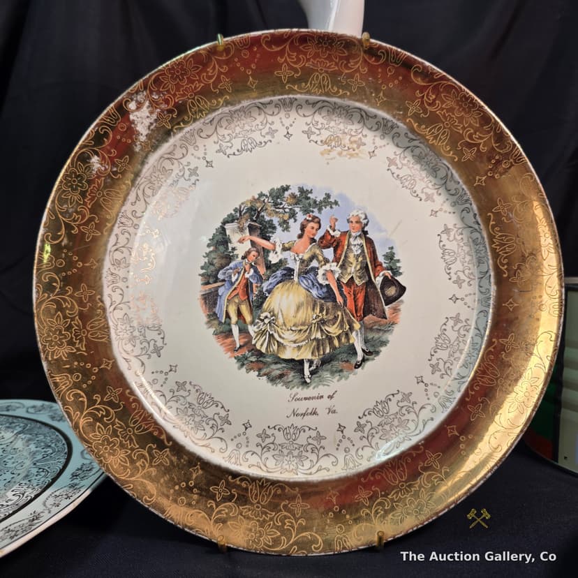 Vintage Rococo Courting Scene Plates & Bowl, Set of 3 โ photo 4