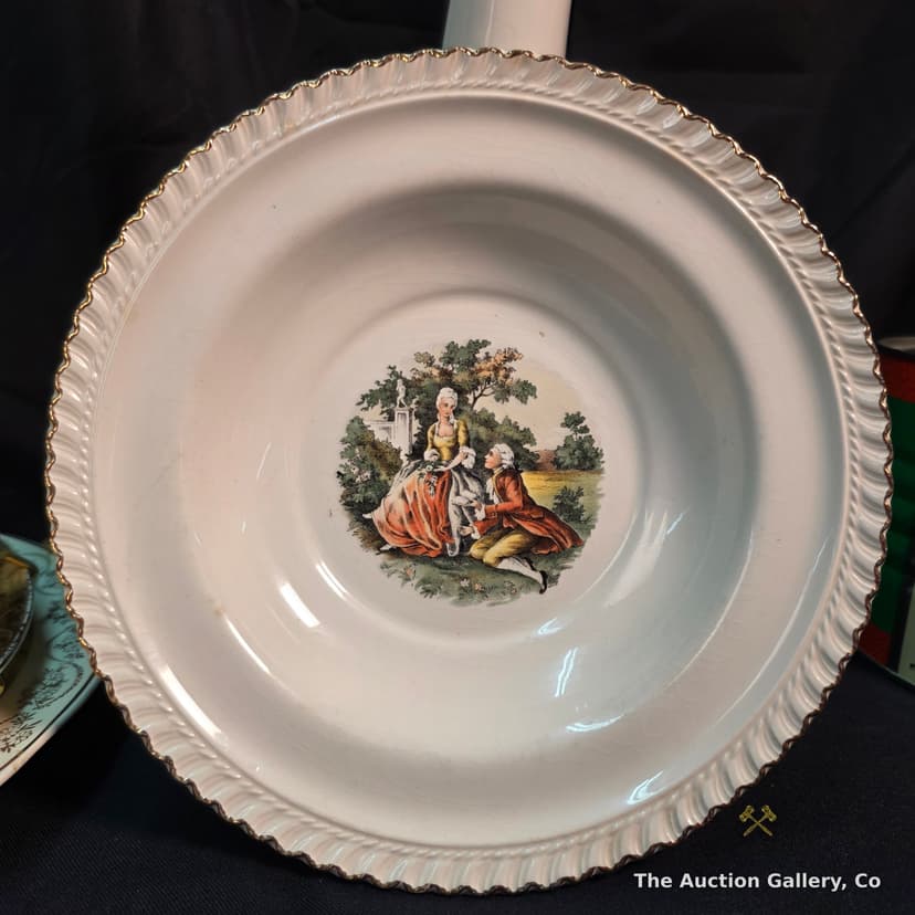 Vintage Rococo Courting Scene Plates & Bowl, Set of 3 โ photo 8