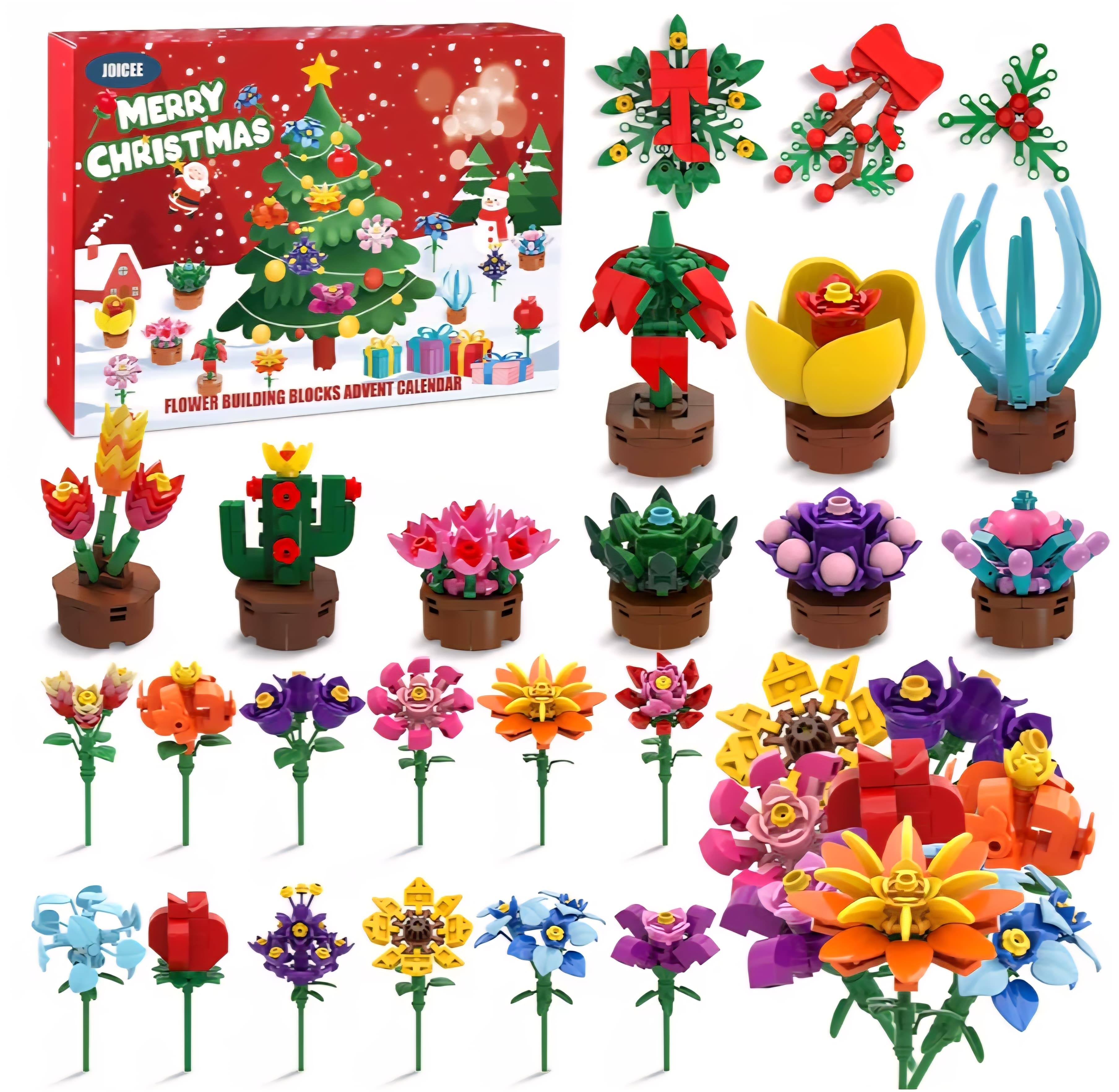 24 Piece Floral "Lego Like" Build Set