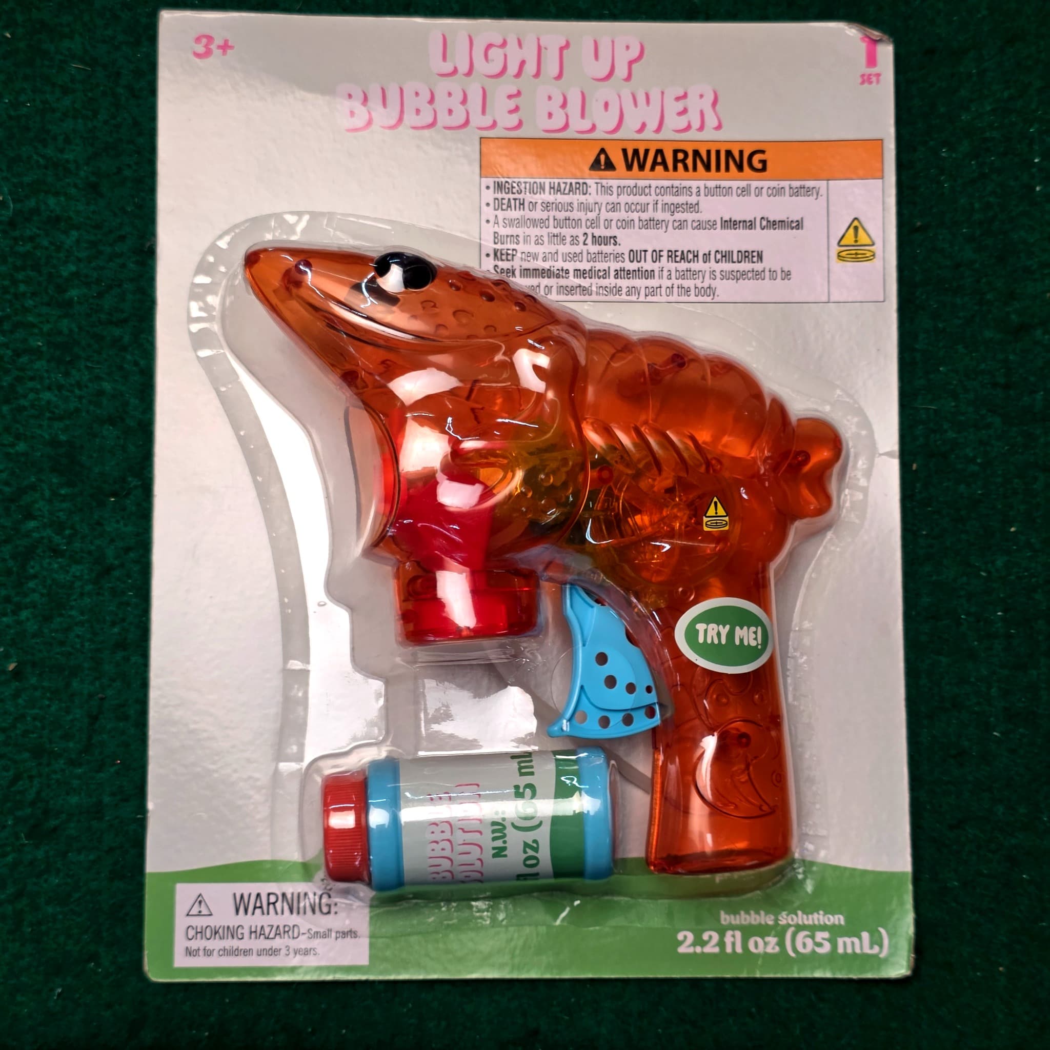 Light Up Dinosaur Bubble Blower Gun, New in Package