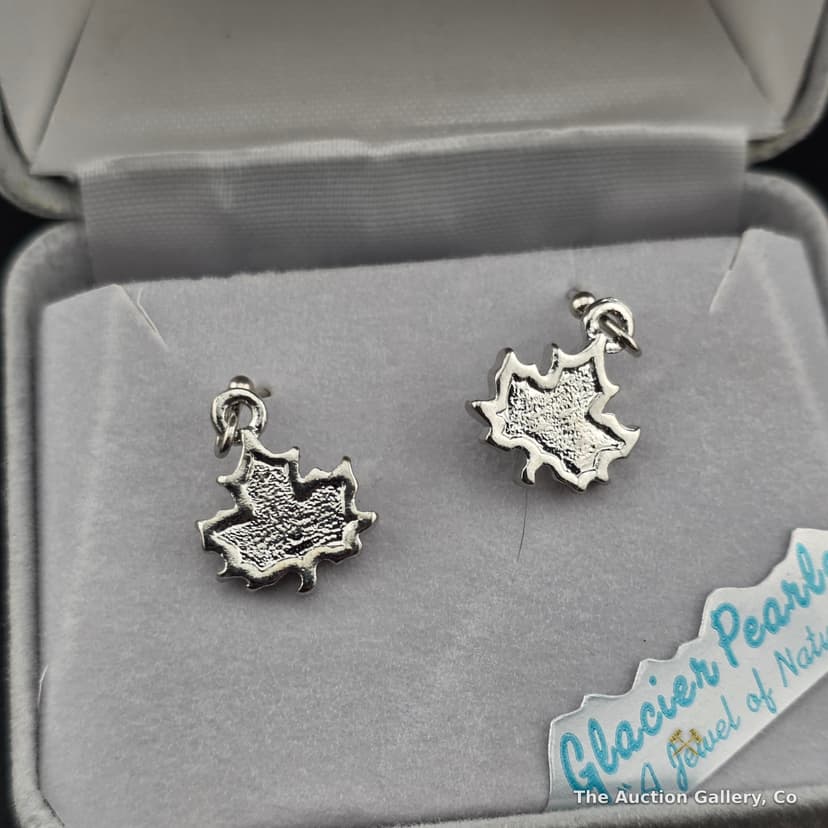 Glacier Pearle Sterling Silver Abalone Maple Leaf Drop Earrings β photo 3