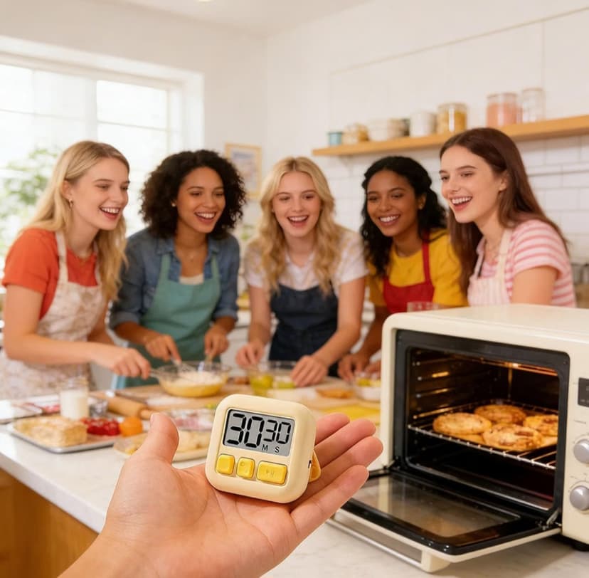 Cooking Timers for Kitchen Magnetic Clear LCD Display Two-Way Countdown (Yellow) โ photo 2