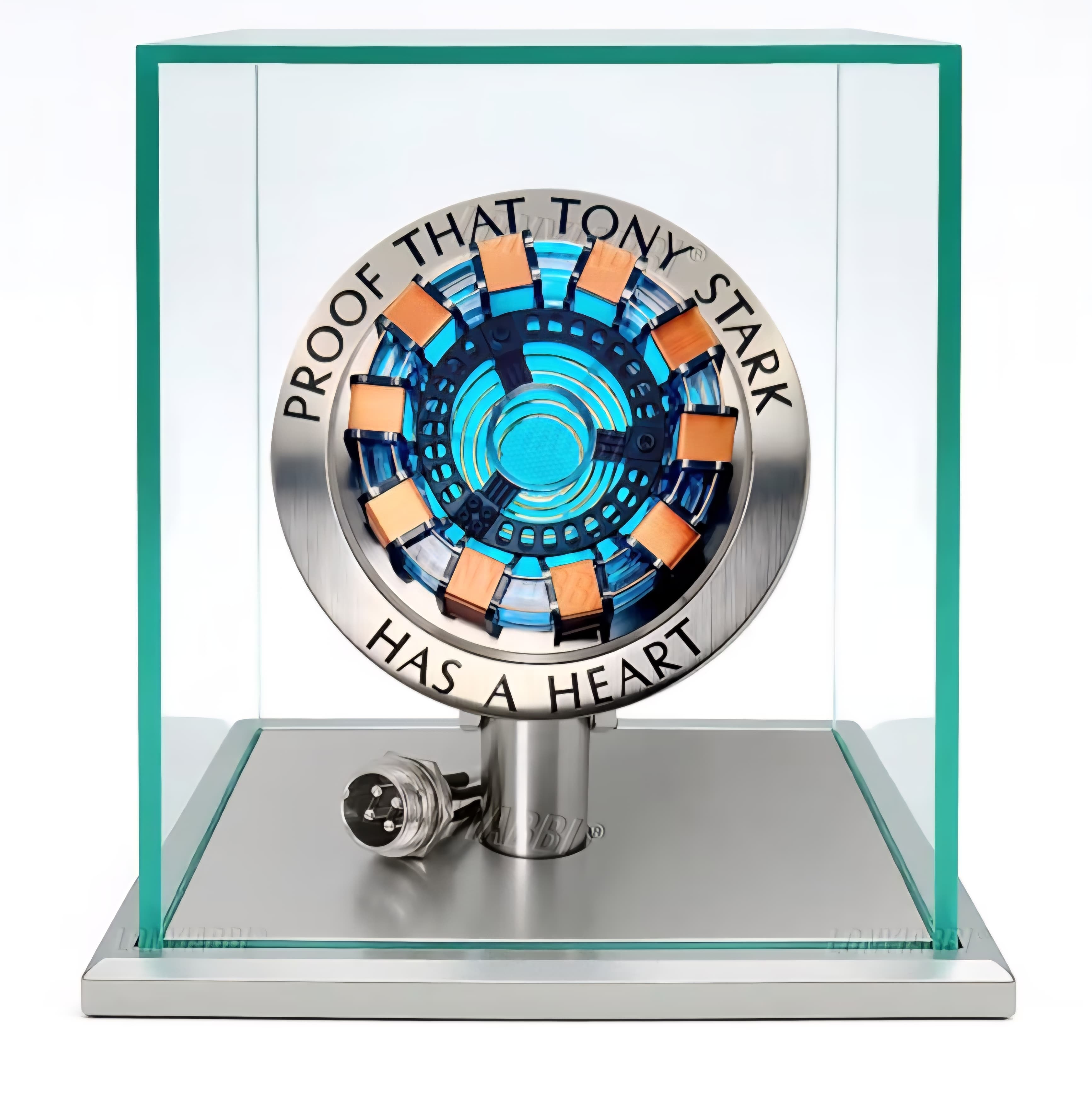 Arc Reactor MK1-1:1 Scale, USB Powered LED Light with Vibration Sensor, Display Case Included