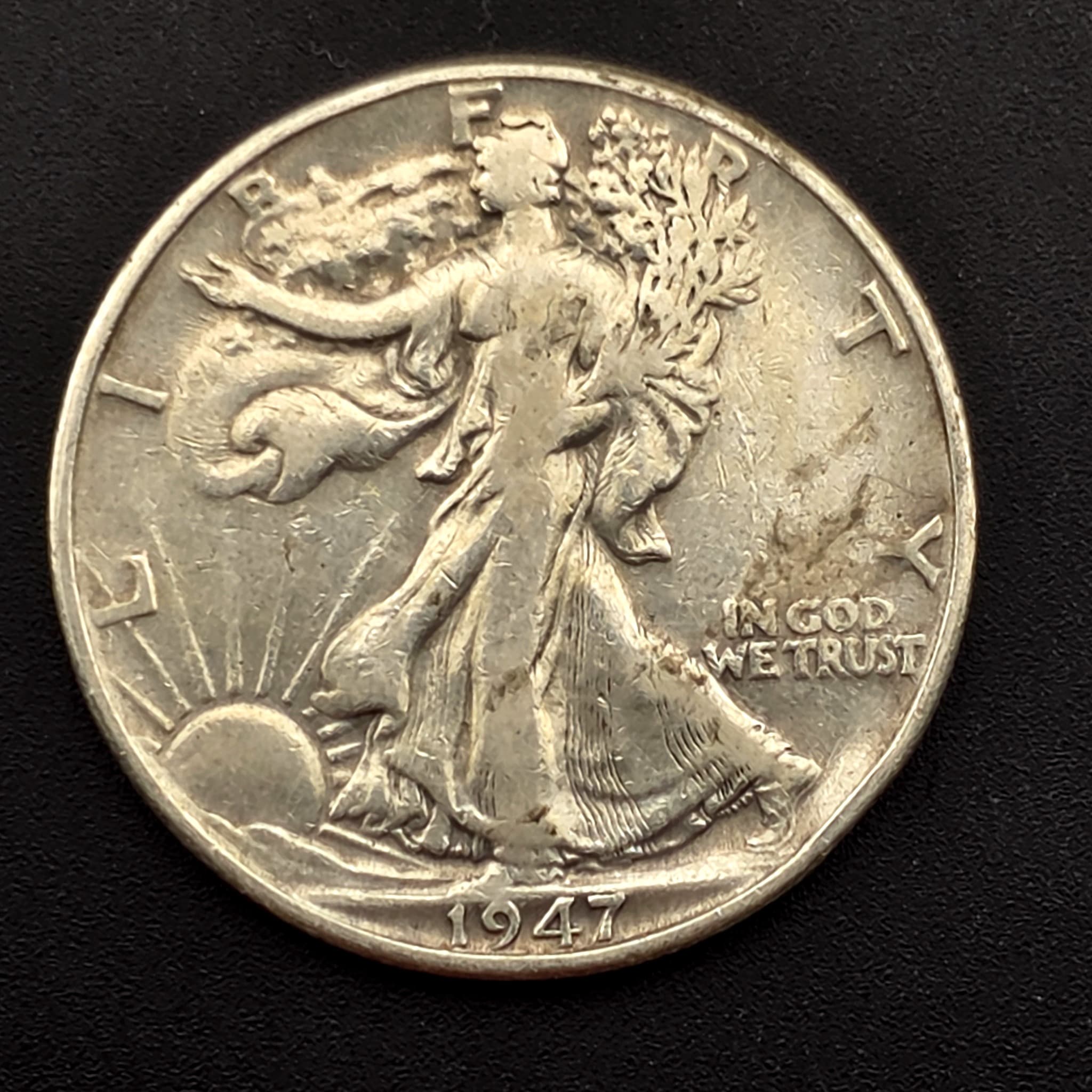 1947 Walking Liberty Half Dollar, 90% Silver