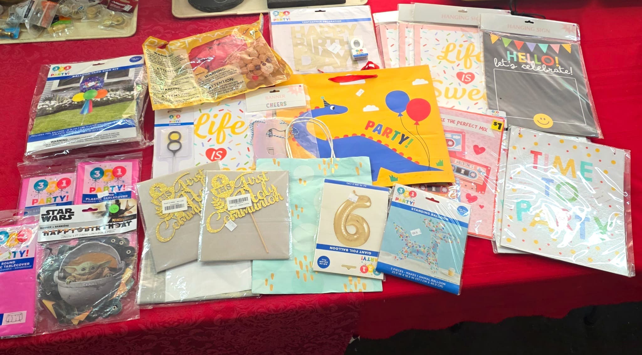 Bulk Party Decor Lot โ Banners, Balloons, Cake Toppers, More