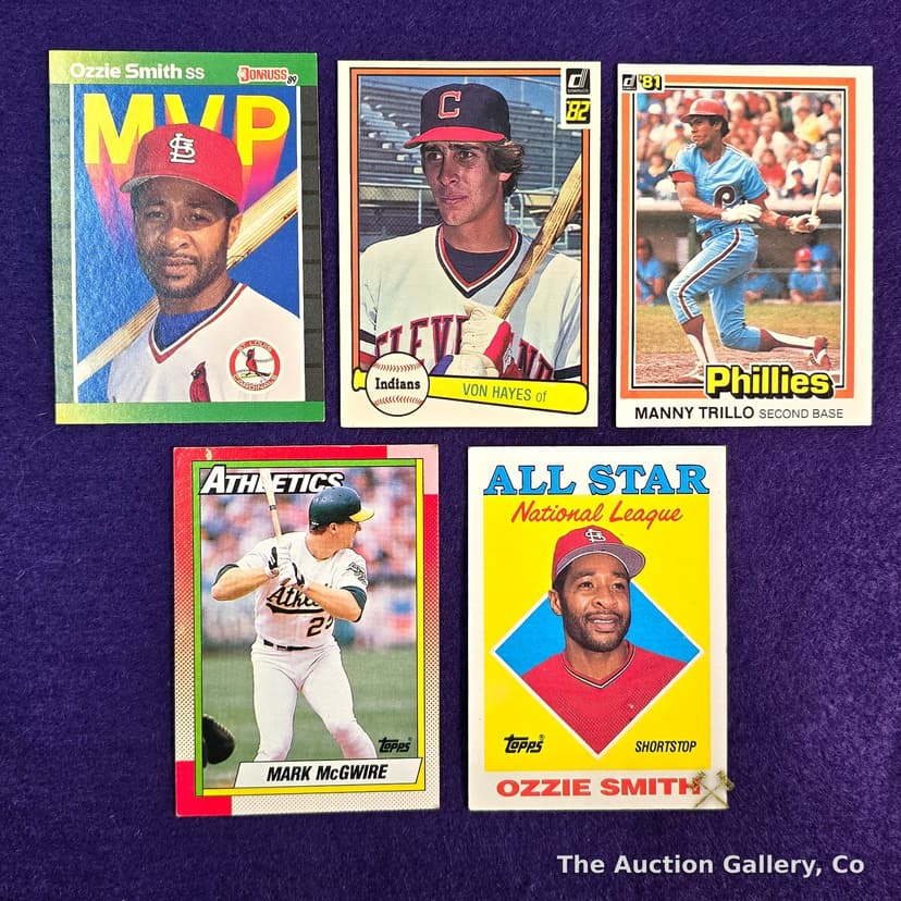 Vintage Baseball Cards, Lot of 5 โ Ozzie Smith, McGwire, More