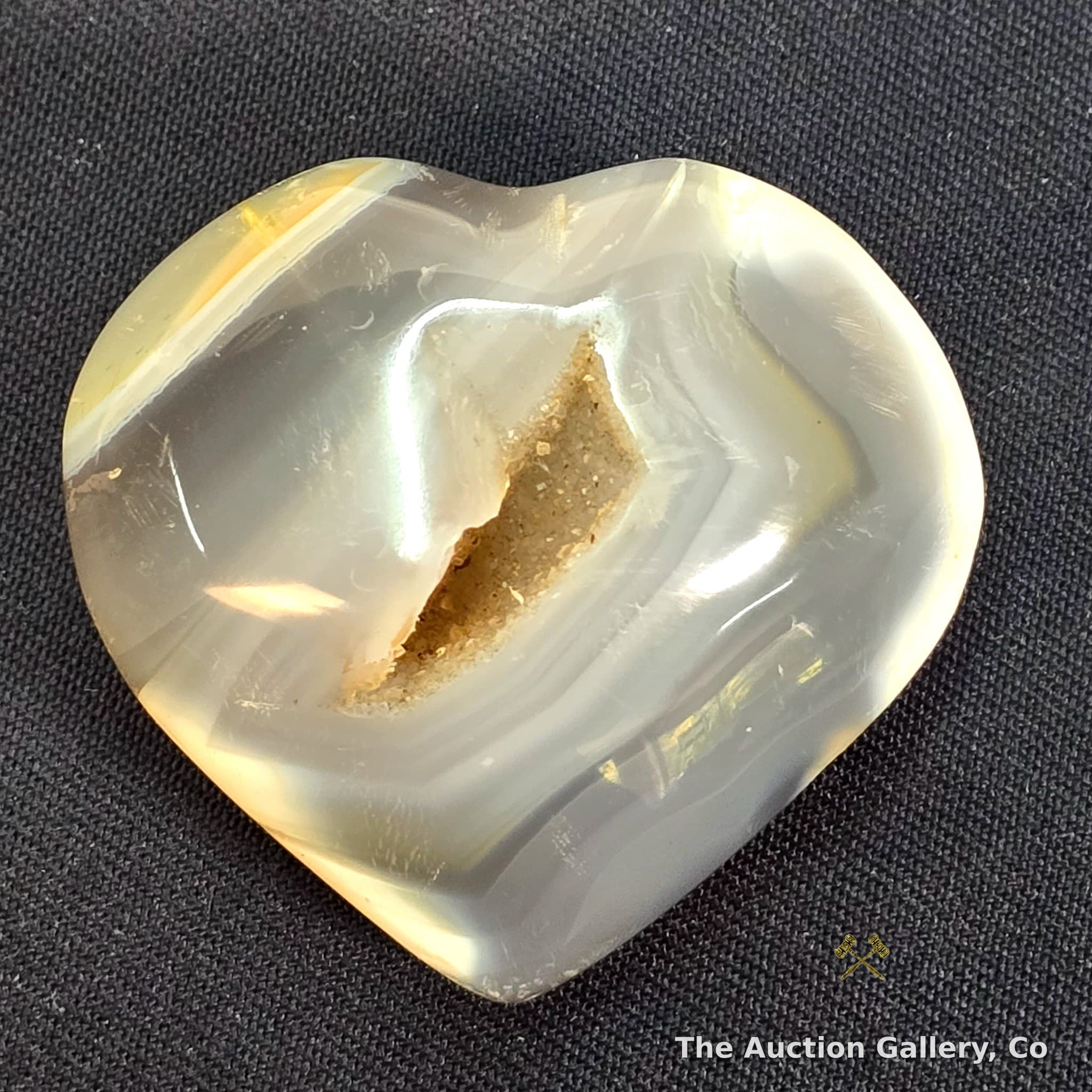 Polished Agate Geode Heart, 2" Wide