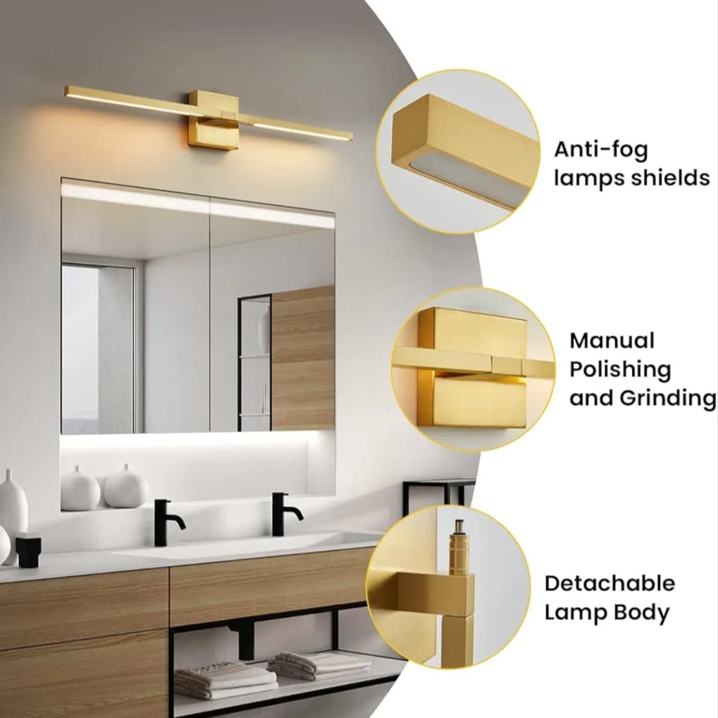 360Β° Rotatable Vanity Light - 5 Color Temps - Anti Fog - Dimmable