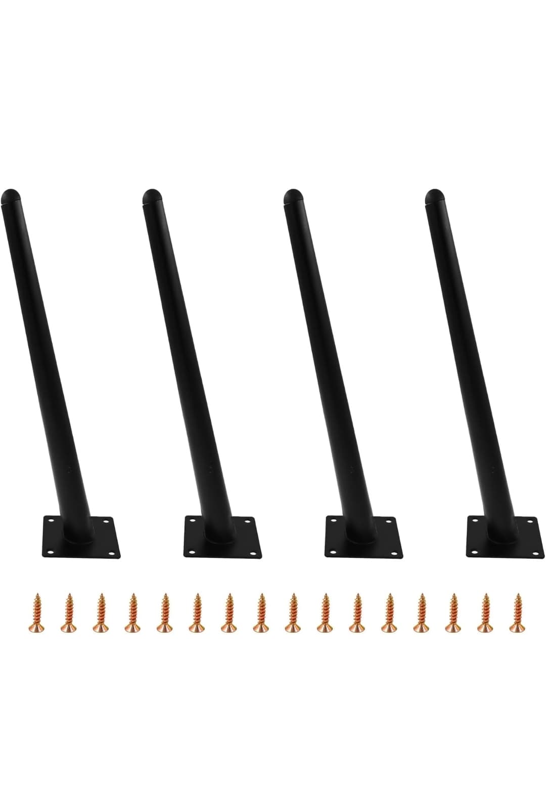 22" Furniture Legs, 4 Pack Round Slanted Furniture Feet, Heavy Duty Metal Foot for Sofa Cabinet Cupboard Bar Bed Table Chair Couch Ottoman Dresser Desk Home DIY Projects