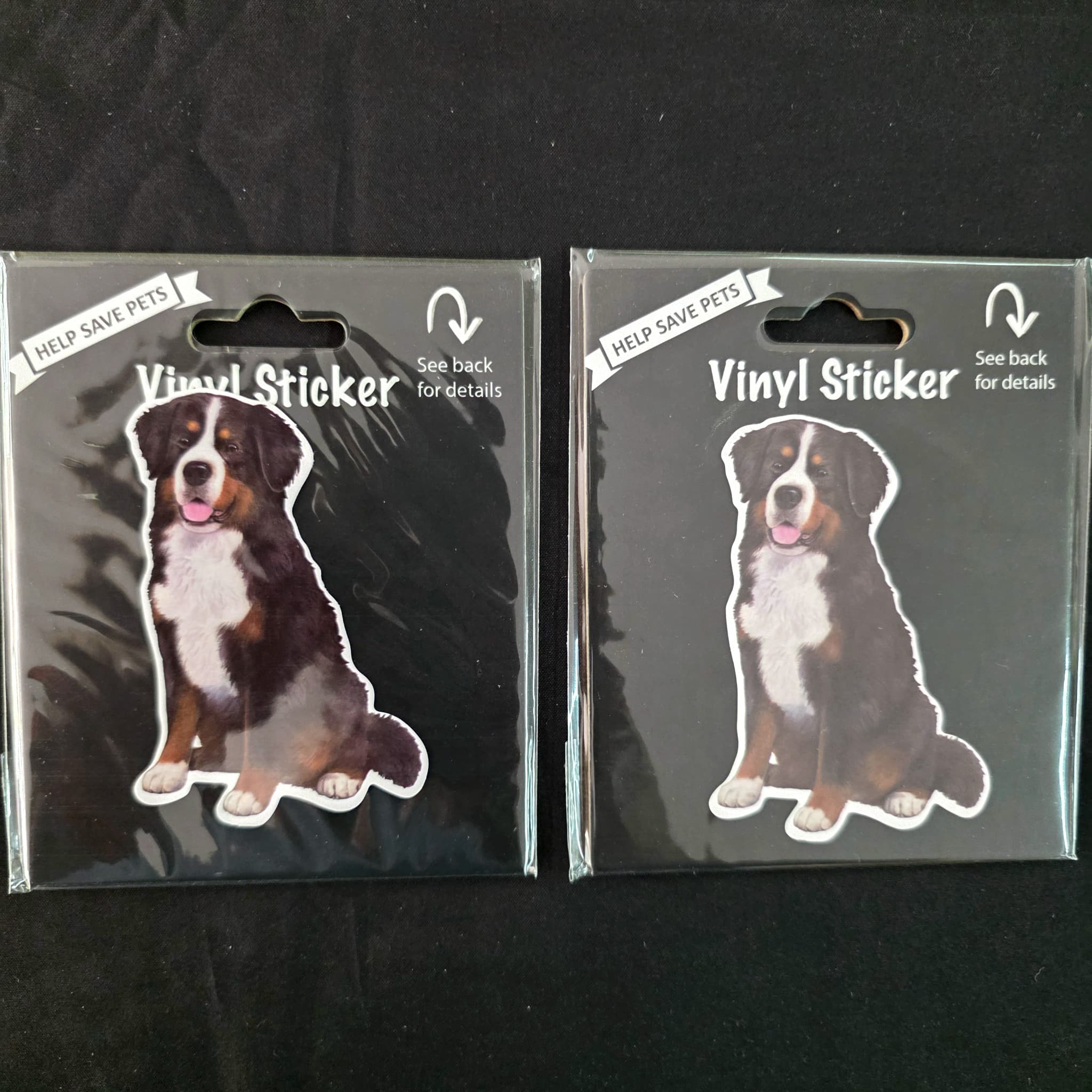 Bernese Mountain Dog Vinyl Stickers, Set of 2