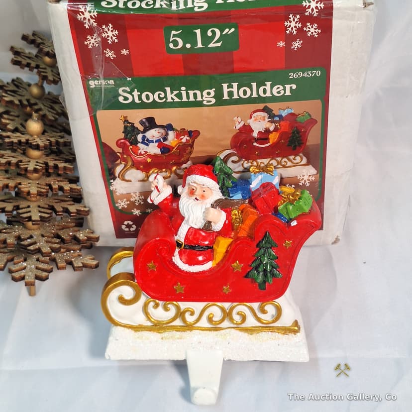 Christmas Lot โ Wooden Trees, Stocking Holder, Gnome, Light Necklace โ photo 3