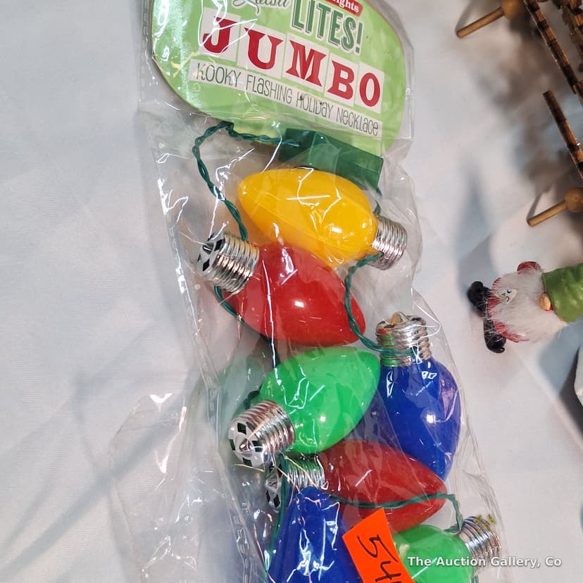 Christmas Lot โ Wooden Trees, Stocking Holder, Gnome, Light Necklace โ photo 4