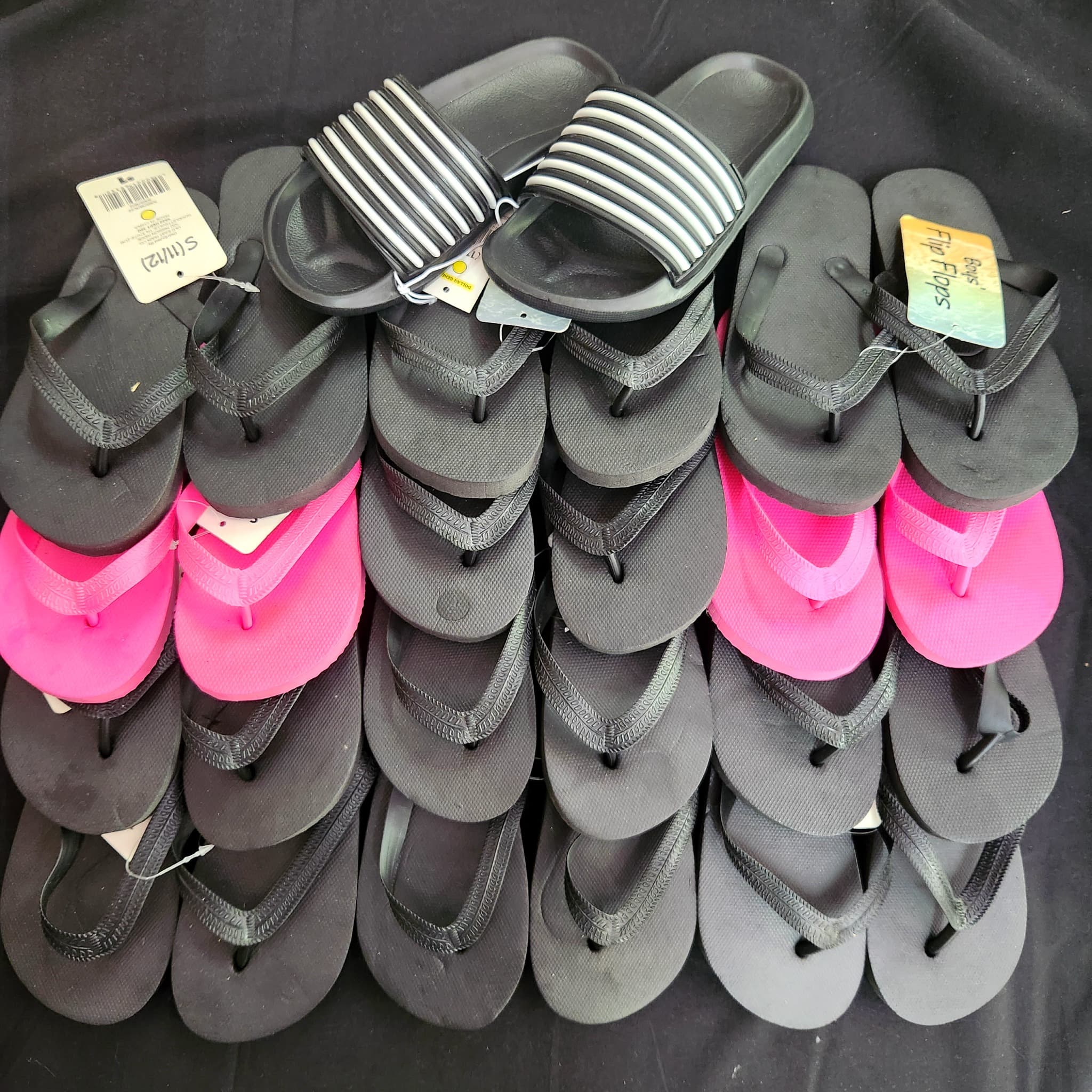 Boys & Girls Flip Flops & Slides, 13 Pair, Size 11/12, New