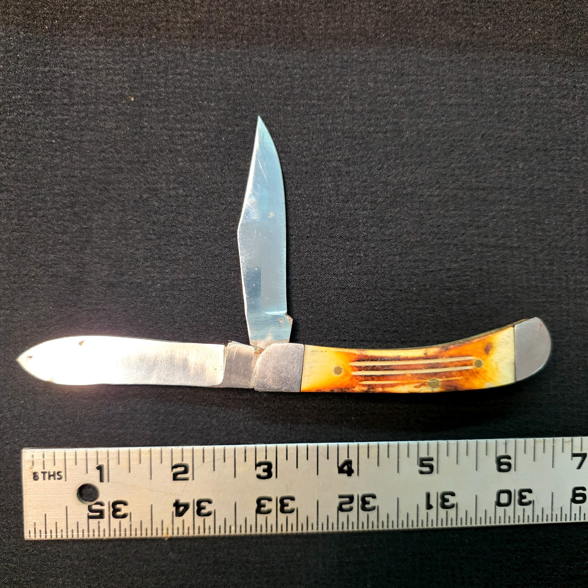Vintage Folding Pocket Knife, Bone Handle