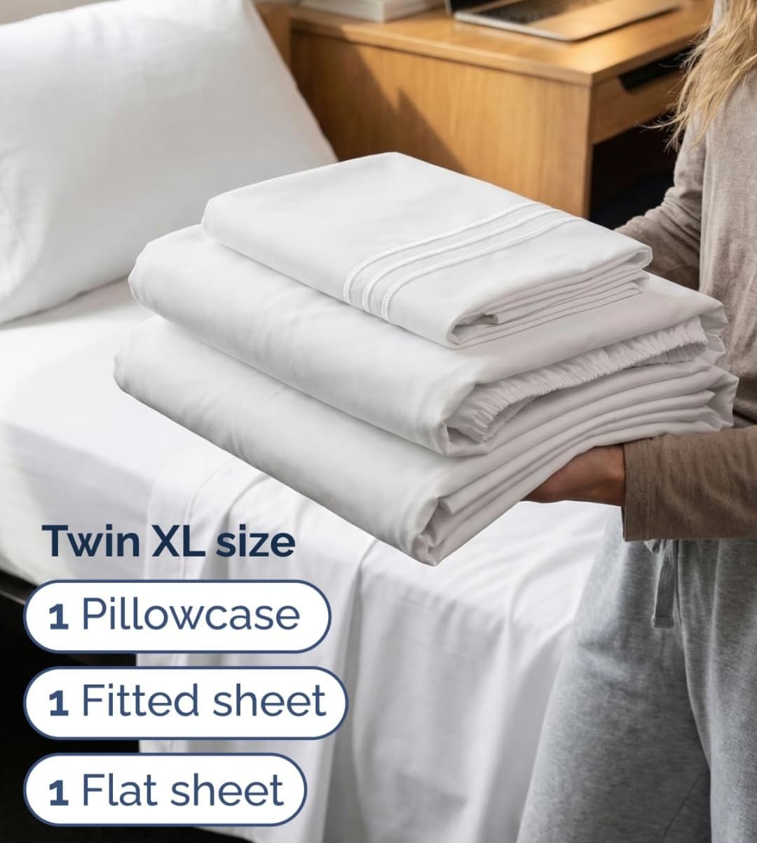 3pc Twin XL Size Bed Sheet Set
