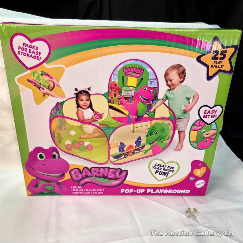 Barney Pop-Up Playground Ball Pit with 25 Balls, New in Box