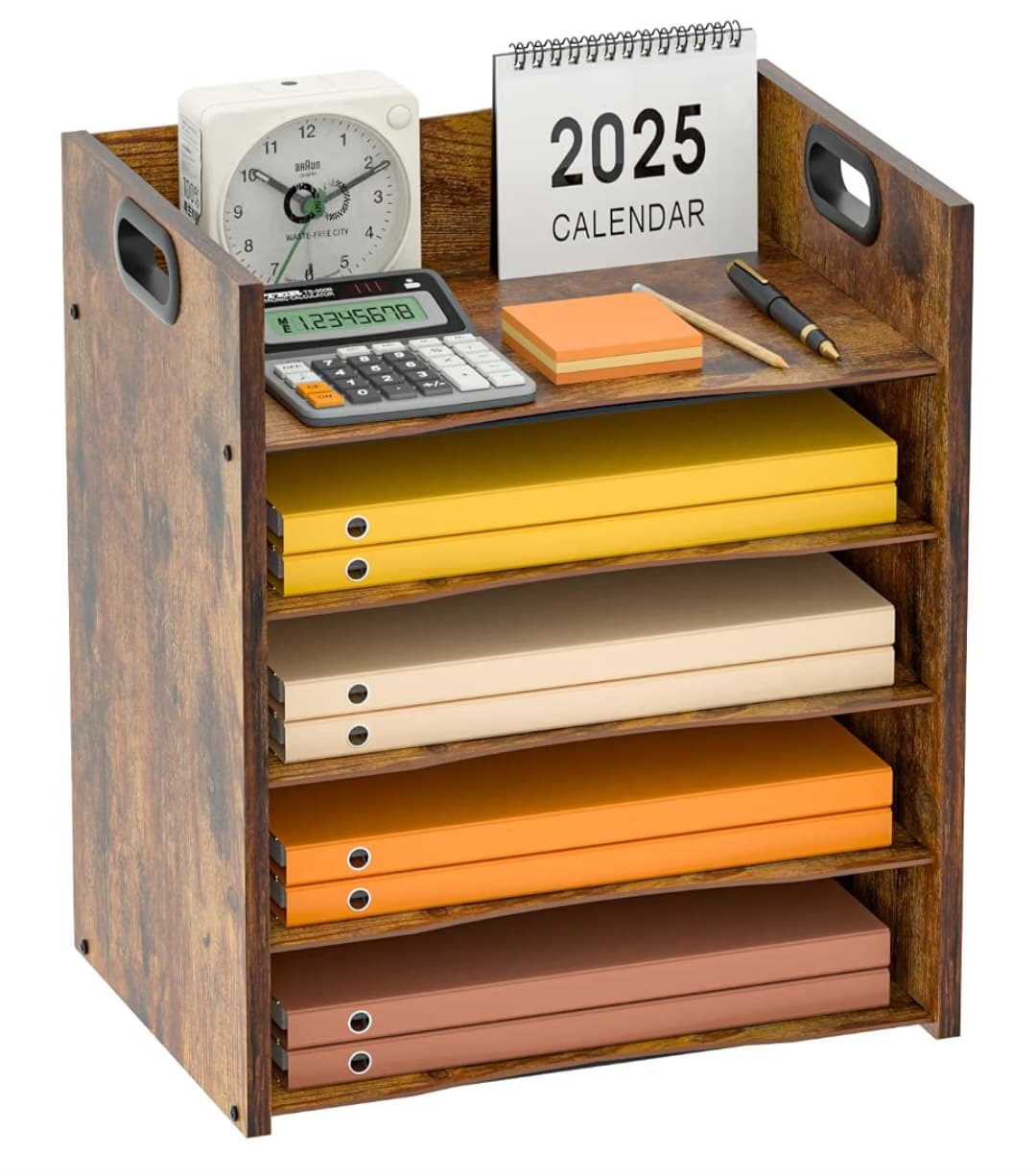5-Tier Wood Organizer with Handles