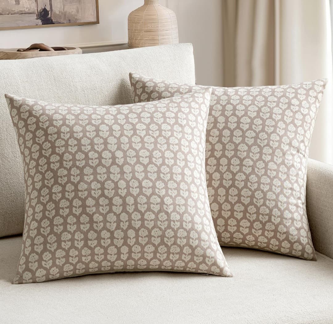 Pillow Cover Set - Oatmeal Floral