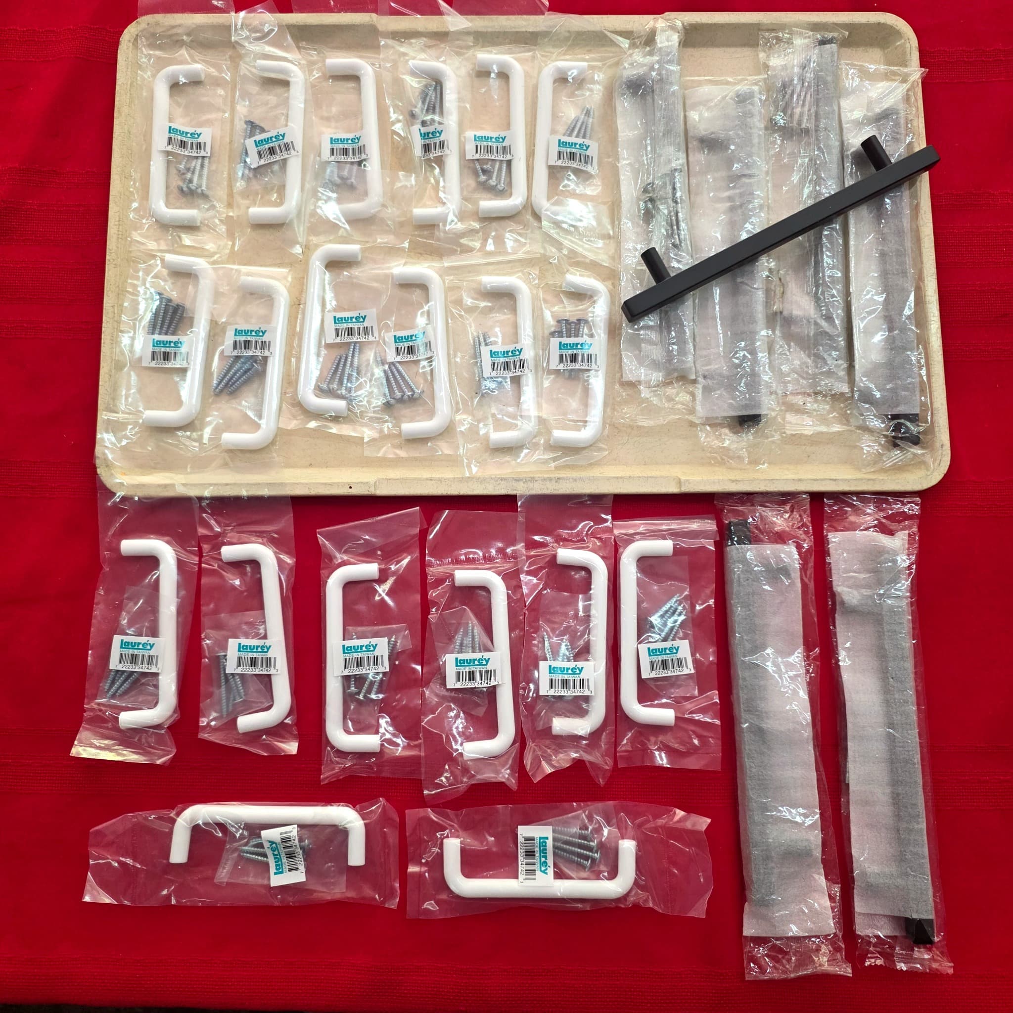 Lot of Laurey Cabinet Handles, White & Black, New