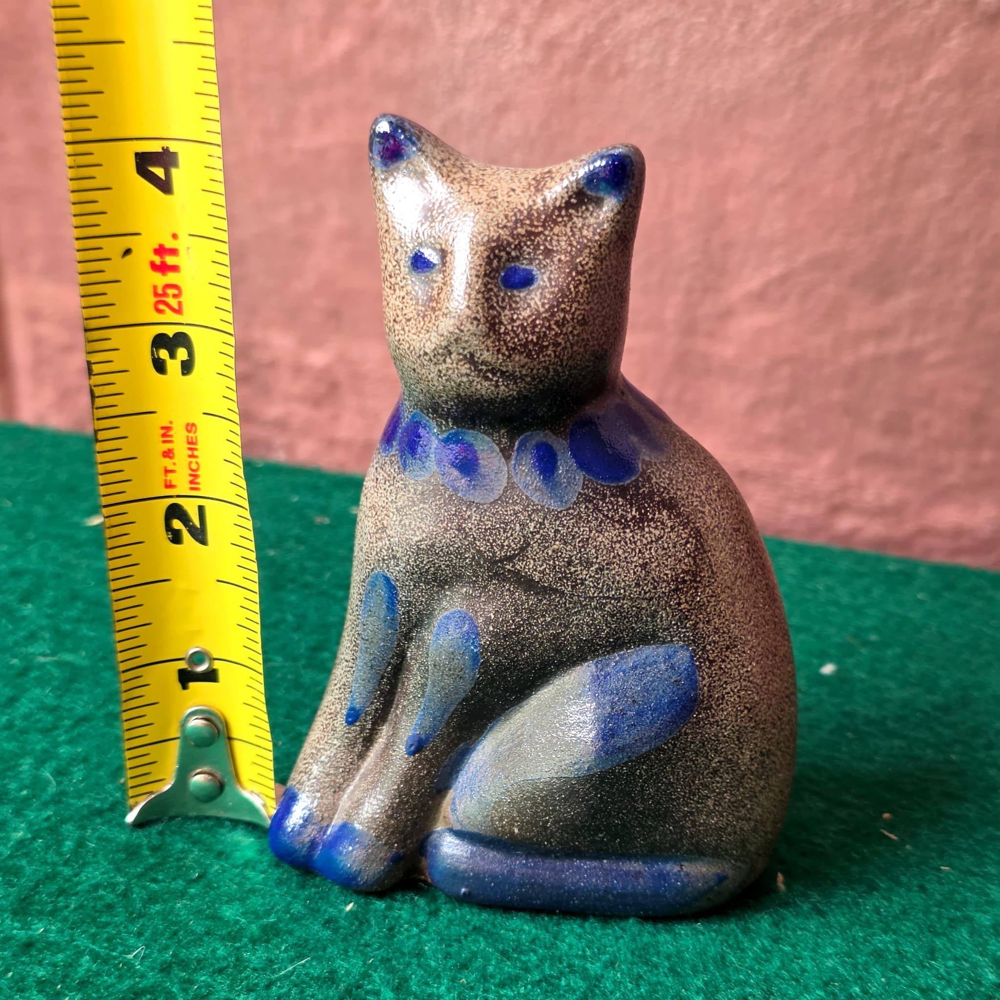 Beaumont Brothers Pottery Cat Figurine, Salt Glaze