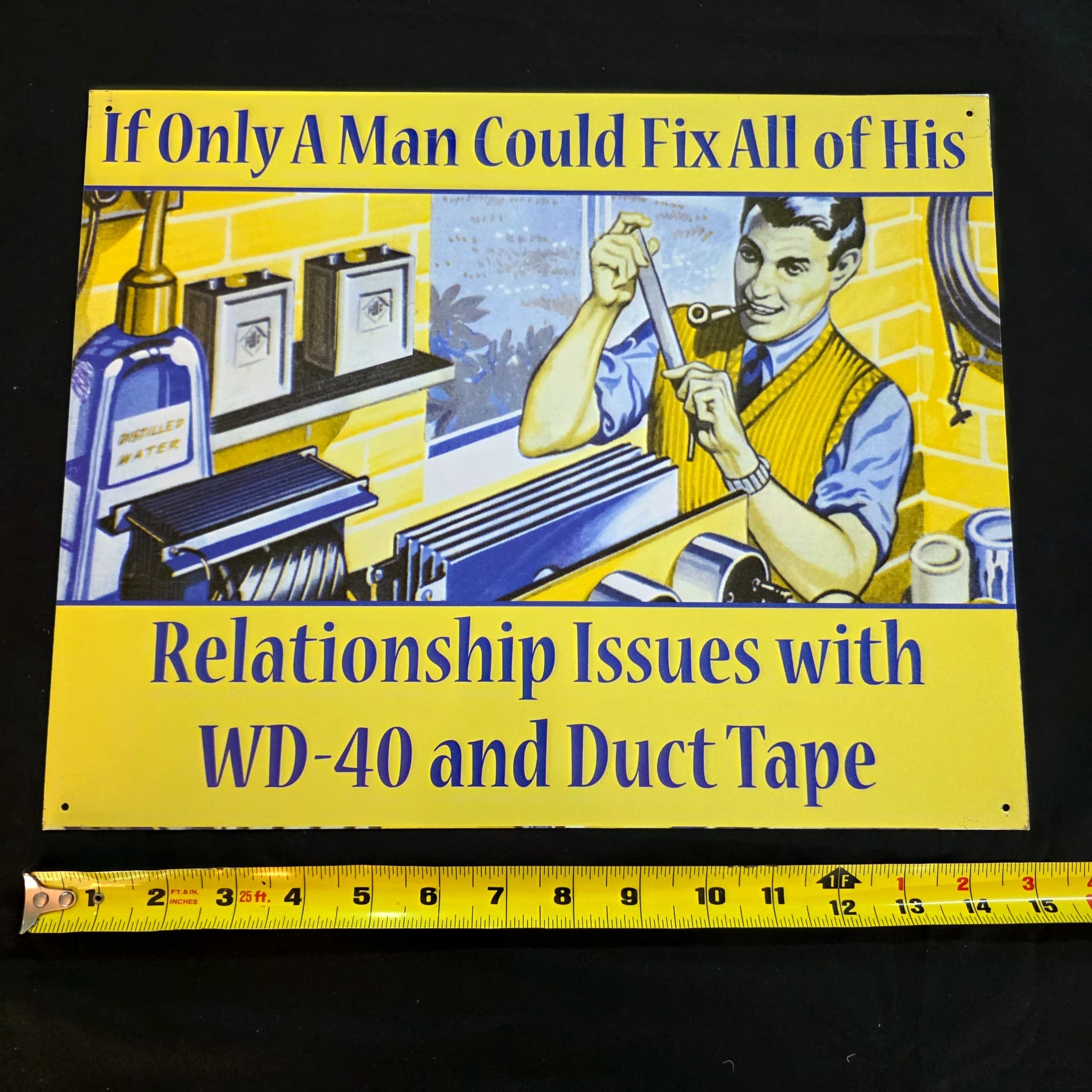 Retro Humor Metal Sign, WD-40 and Duct Tape