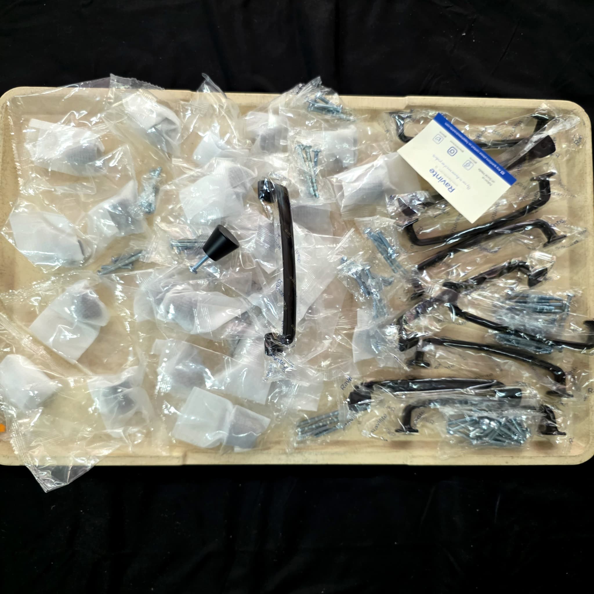 Cabinet Hardware Lot: 25 Knobs & 10 Handles, Metal