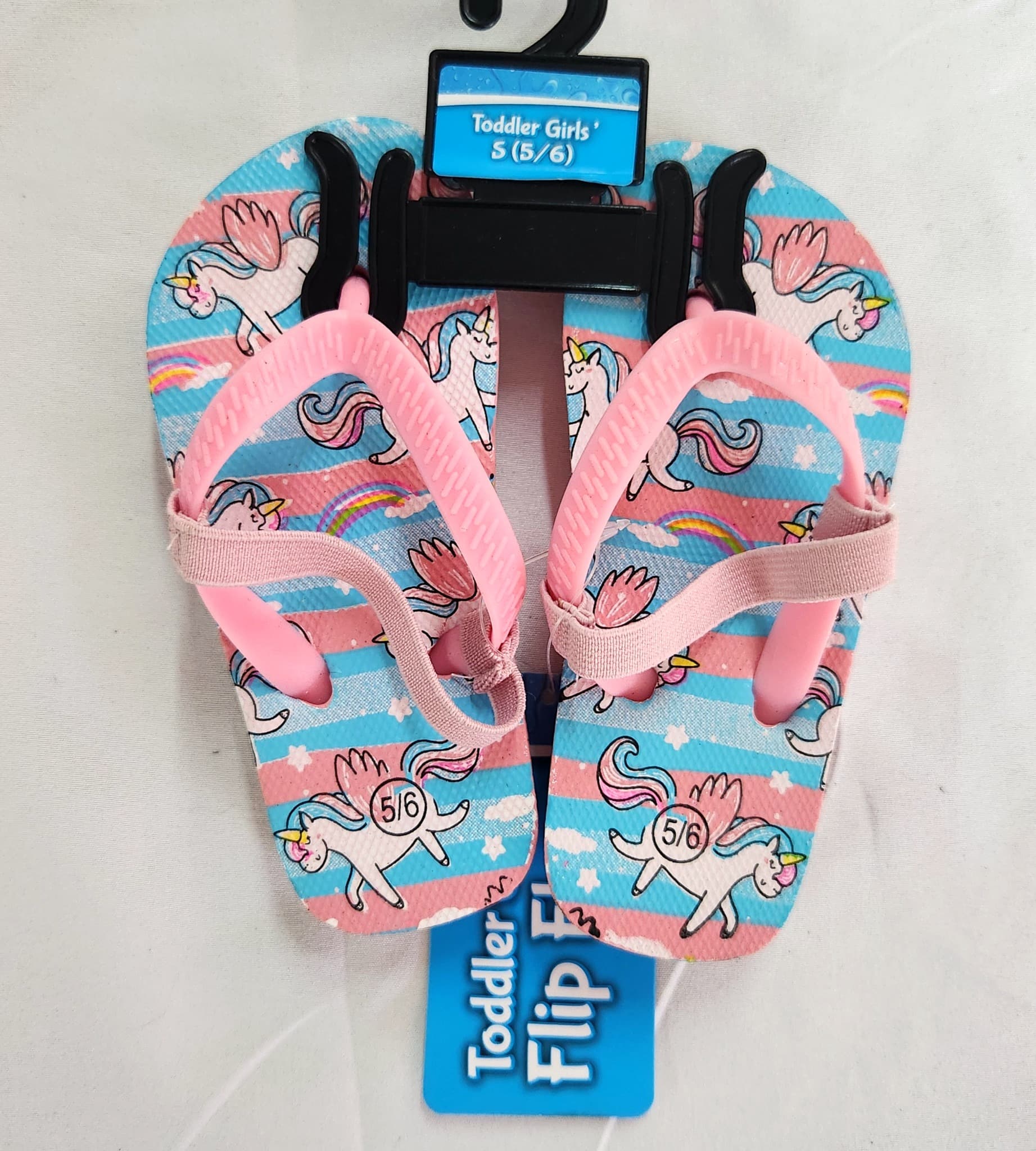 Toddler Girls Unicorn Flip Flops, Size 5/6, New