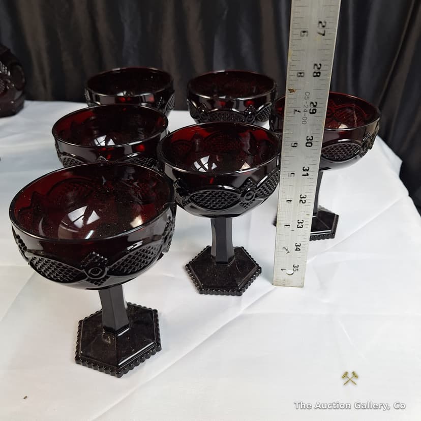 Avon 1876 Cape Cod Ruby Red Glass Collection, 18 Pieces β photo 12