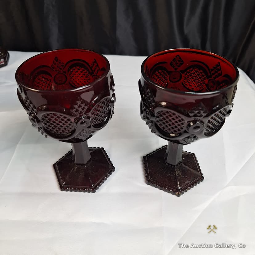 Avon 1876 Cape Cod Ruby Red Glass Collection, 18 Pieces β photo 11